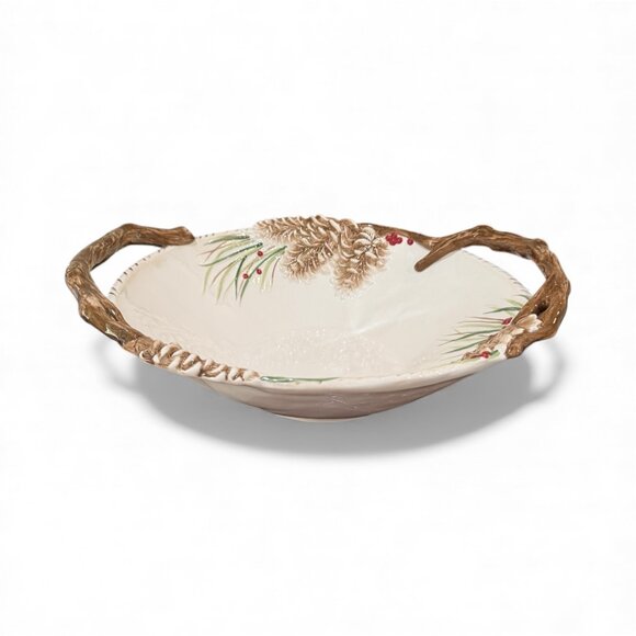 Fitz & Floyd "Forest Frost" Centerpiece Bowl - NEW - Picture 1 of 4
